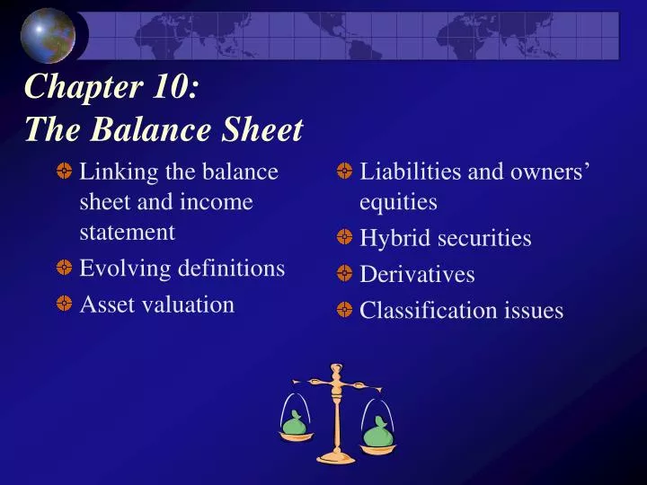chapter 10 the balance sheet