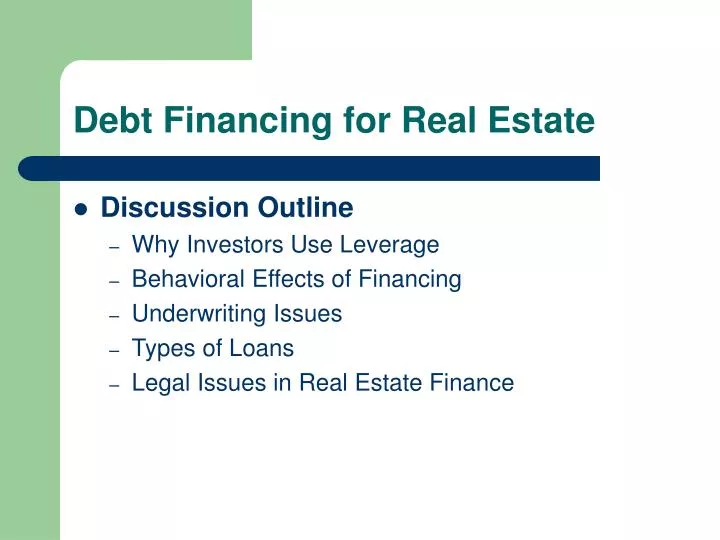 debt financing for real estate