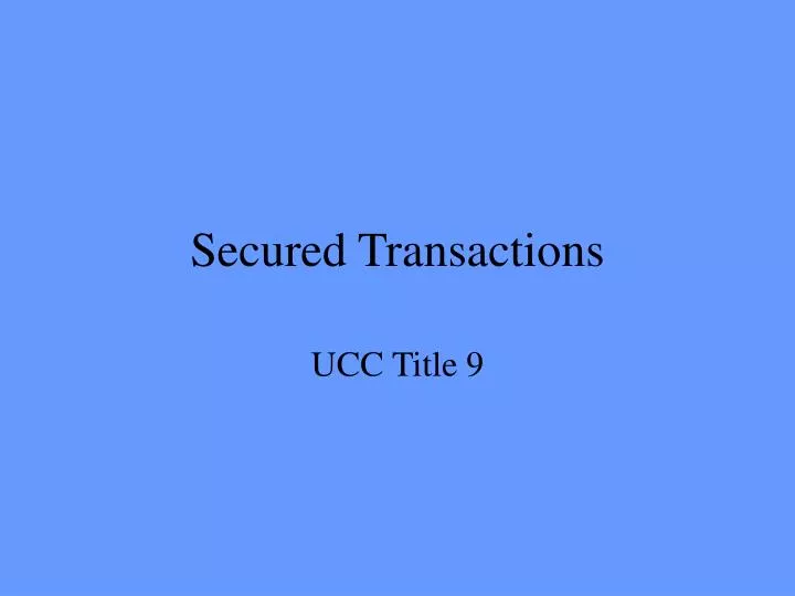 secured transactions