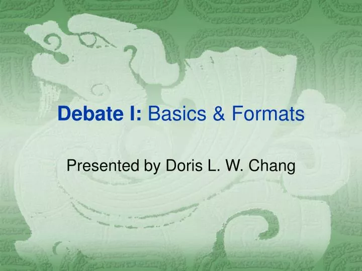 debate i basics formats