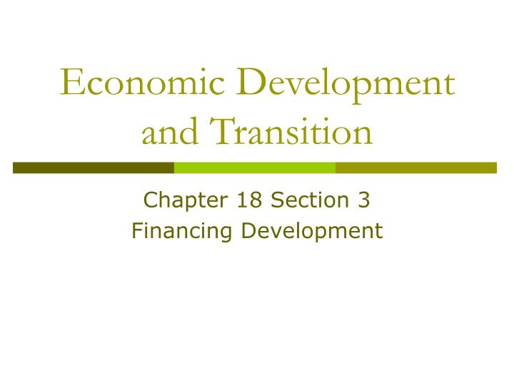 economic development and transition