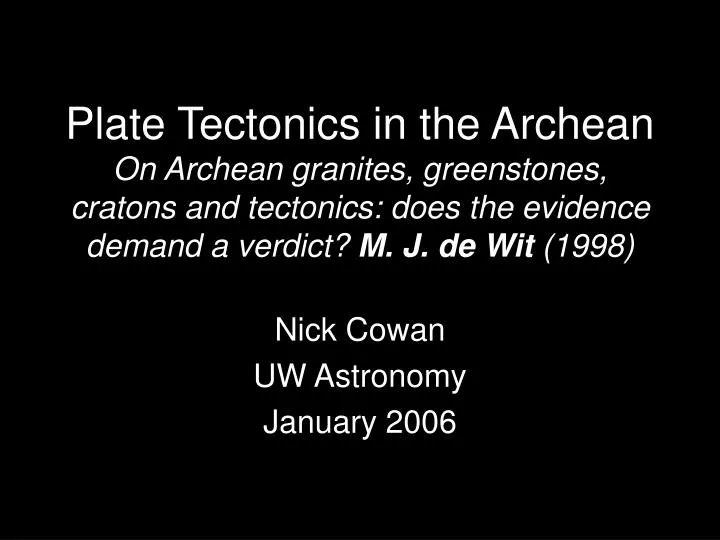 nick cowan uw astronomy january 2006