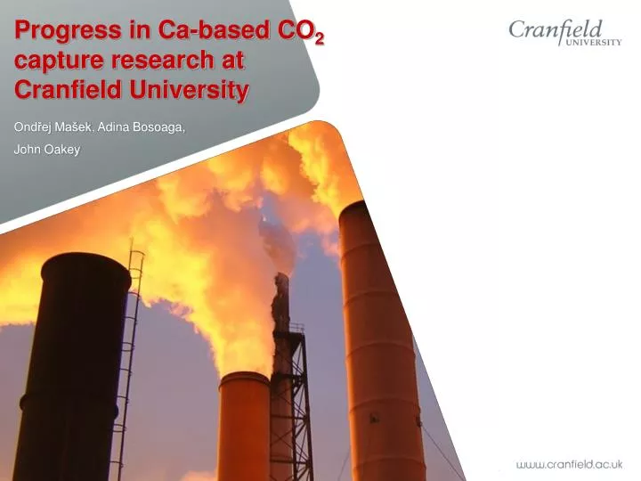 progress in ca based co 2 capture research at cranfield university