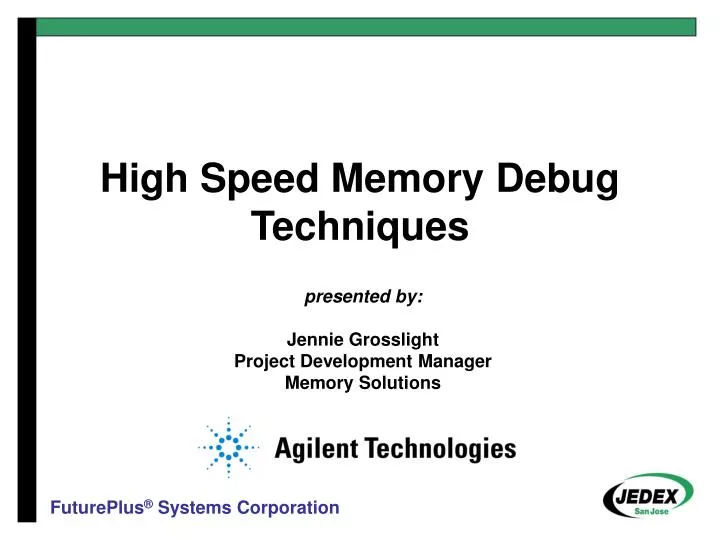 high speed memory debug techniques