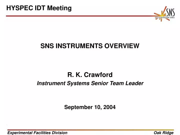 sns instruments overview
