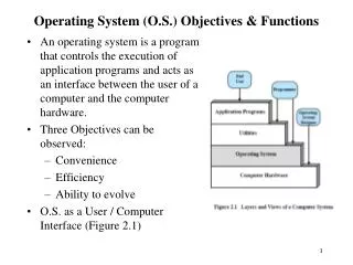 Operating System (O.S.) Objectives &amp; Functions