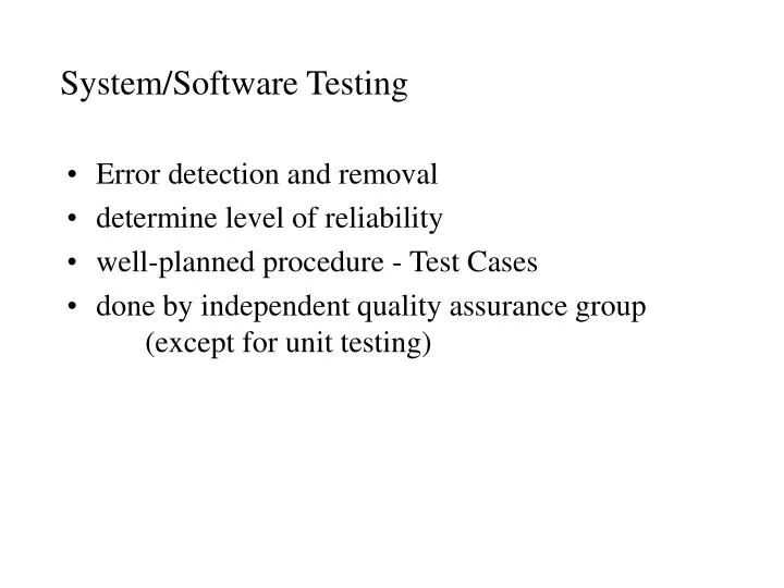 system software testing