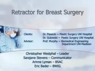 Retractor for Breast Surgery