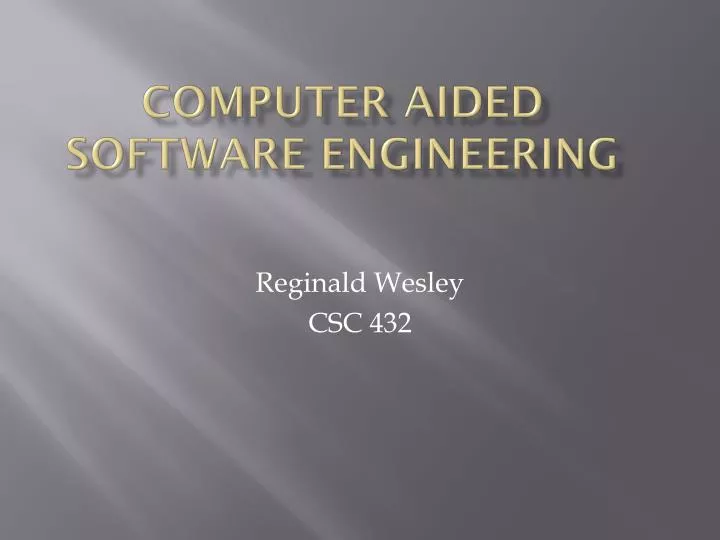 computer aided software engineering