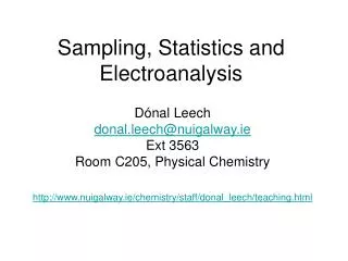 Sampling, Statistics and Electroanalysis