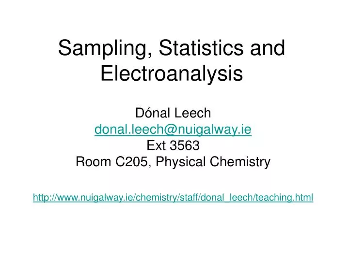 sampling statistics and electroanalysis