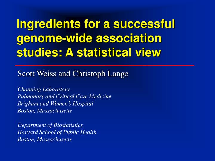 ingredients for a successful genome wide association studies a statistical view