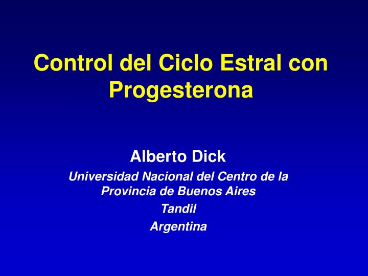 control del ciclo estral con progesterona