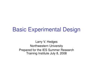 Basic Experimental Design