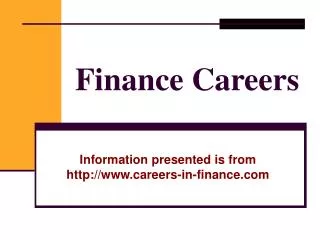 Finance Careers