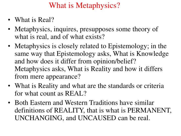 what is metaphysics