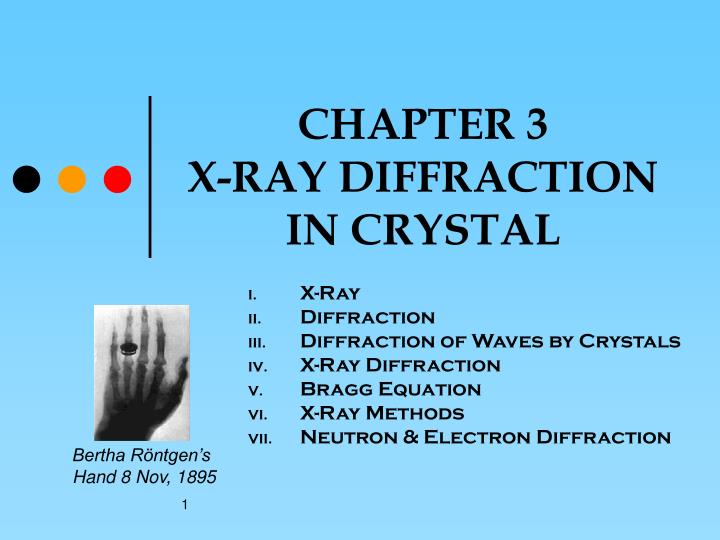 chapter 3 x ray diffraction in crystal