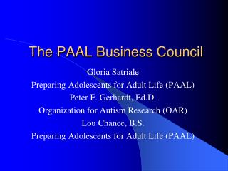 The PAAL Business Council