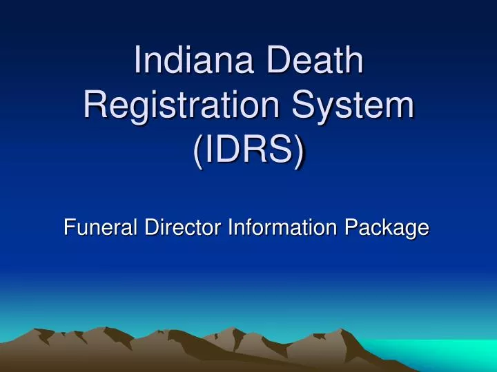indiana death registration system idrs