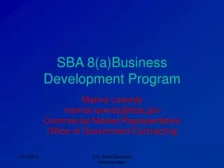 SBA 8(a)Business Development Program
