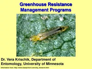 Greenhouse Resistance Management Programs