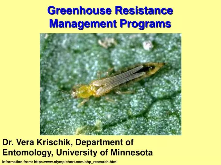 greenhouse resistance management programs