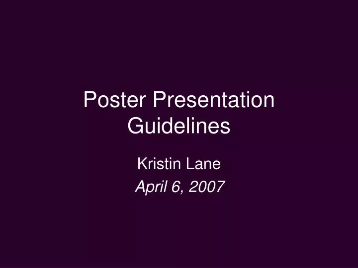 poster presentation guidelines