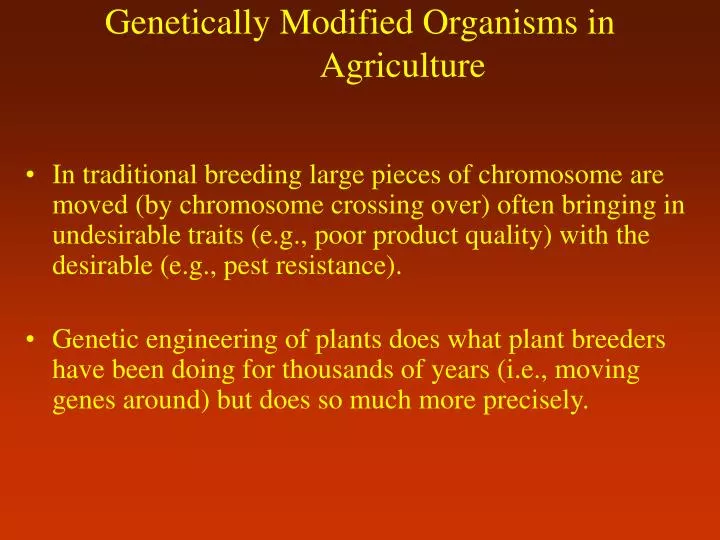 genetically modified organisms in agriculture