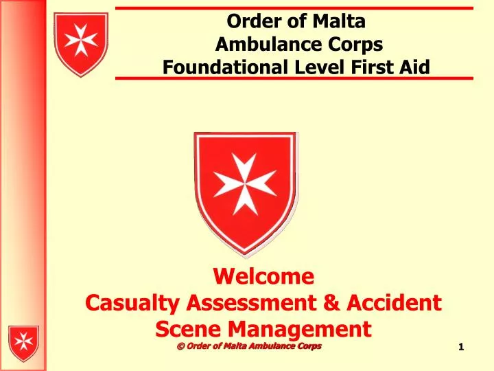 order of malta ambulance corps foundational level first aid