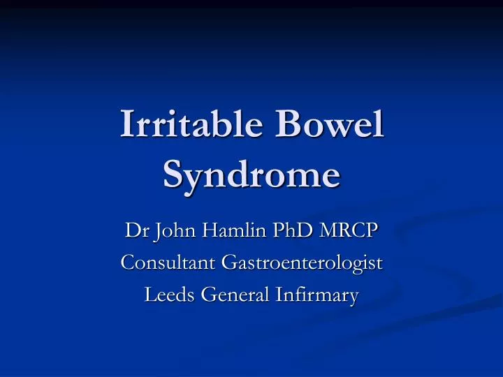 PPT - Irritable Bowel Syndrome PowerPoint Presentation, free download ...