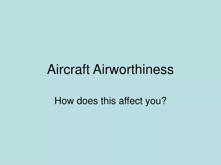 aircraft airworthiness