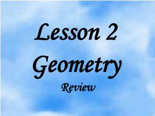 Lesson 2 Geometry