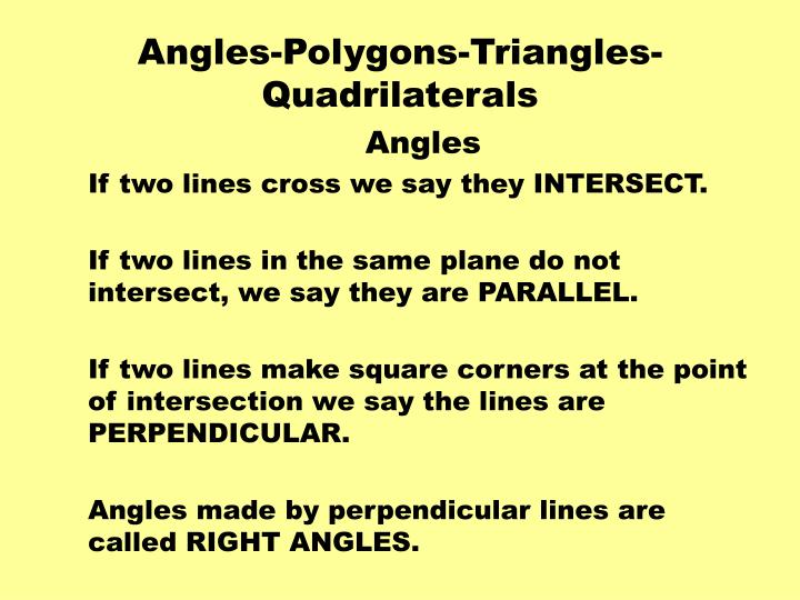 angles polygons triangles quadrilaterals
