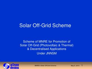 Solar Off-Grid Scheme
