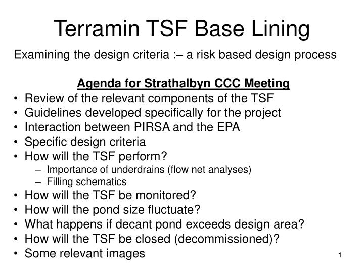 terramin tsf base lining