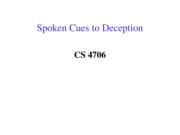 spoken cues to deception