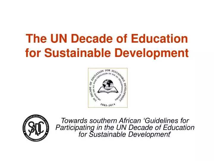 the un decade of education for sustainable development