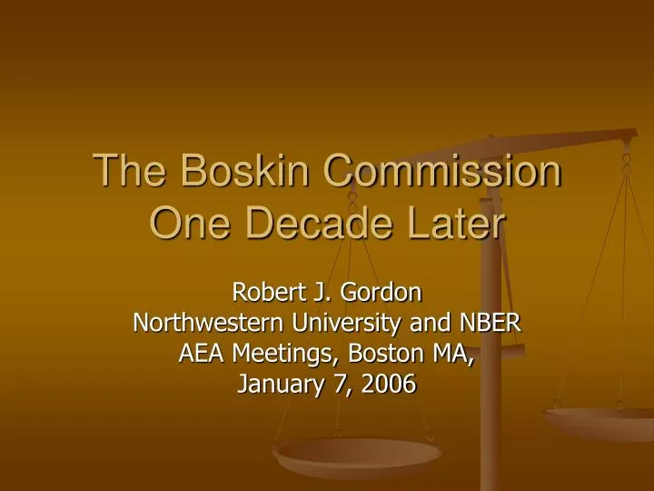 the boskin commission one decade later