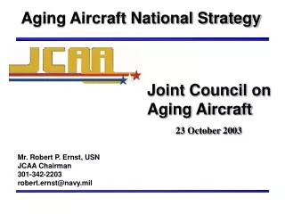 Aging Aircraft National Strategy