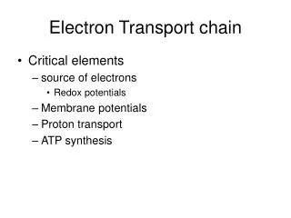 Electron Transport chain
