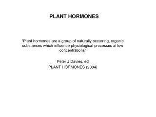 PLANT HORMONES