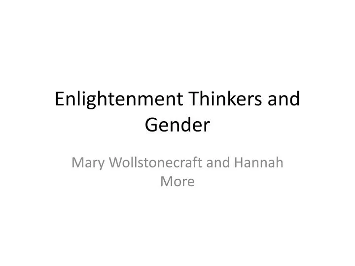 enlightenment thinkers and gender