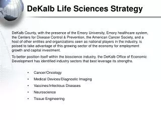 DeKalb Life Sciences Strategy