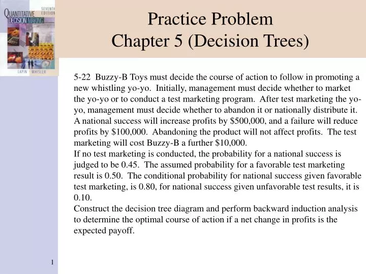 practice problem chapter 5 decision trees