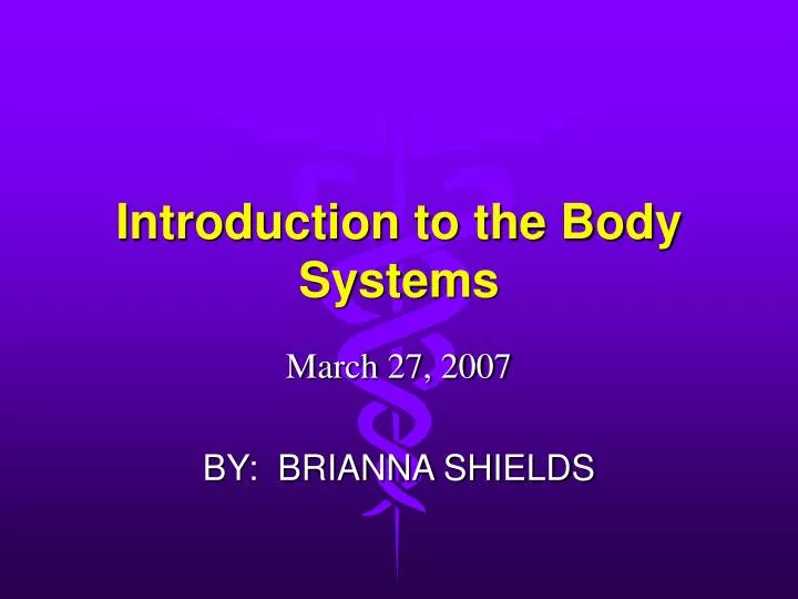 introduction to the body systems