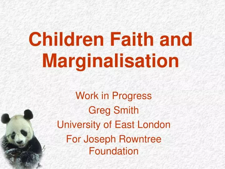 children faith and marginalisation