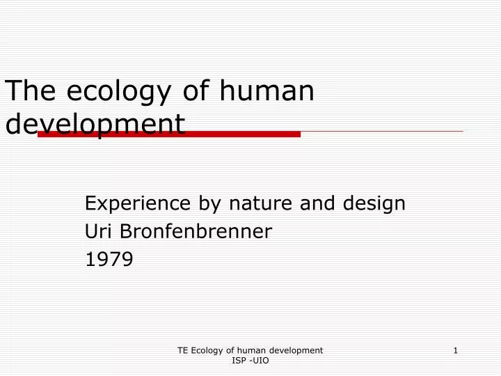 the ecology of human development