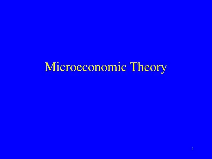 microeconomic theory