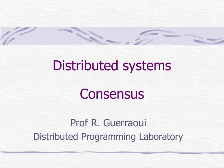 distributed systems consensus