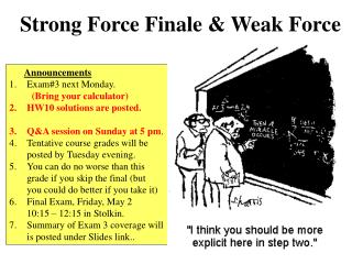 Strong Force Finale &amp; Weak Force